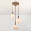 Pendant light Viola 3-light - opal glass and beige