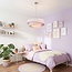 Designer pendant light Nerai beige with three layered linen shades