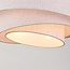 Designer pendant light Nerai beige with three layered linen shades