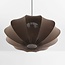 Pendant lamp Elyora in brown fabric