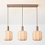 Pendant light Syvra 3-light fabric - taupe