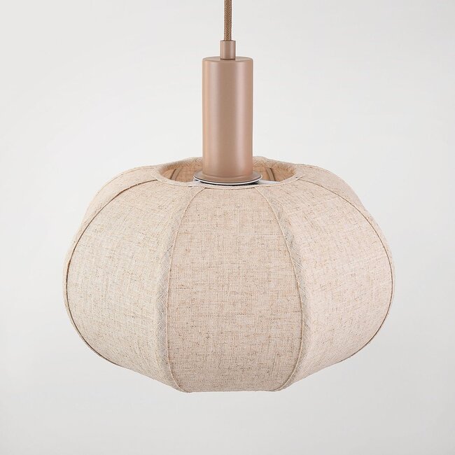 Pendant lamp Tayra in taupe linen