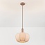 Pendant lamp Tayra in taupe linen