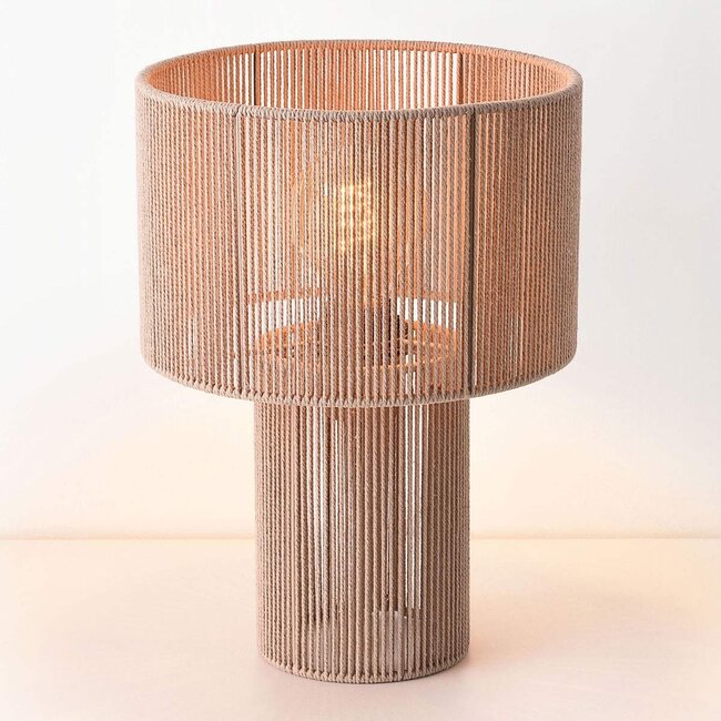 Rilva table lamp made from natural cotton rope