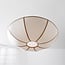 Modern Ovala pendant light with beige linen shade and brown accents Ø60 cm