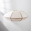 Modern Ovala pendant light with beige linen shade and brown accents Ø60 cm