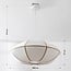 Modern Ovala pendant light with beige linen shade and brown accents Ø60 cm