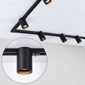 1-phase track system of 3 metres with Zylox spotlights - black