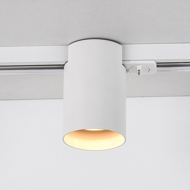 1-phase 3-metre track system with Zylox spotlights - white