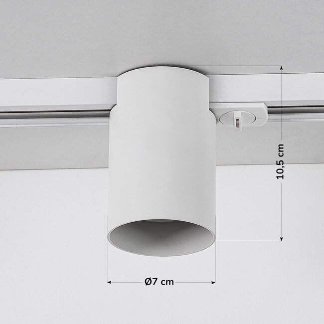 1-phase 3-metre track system with Zylox spotlights - white