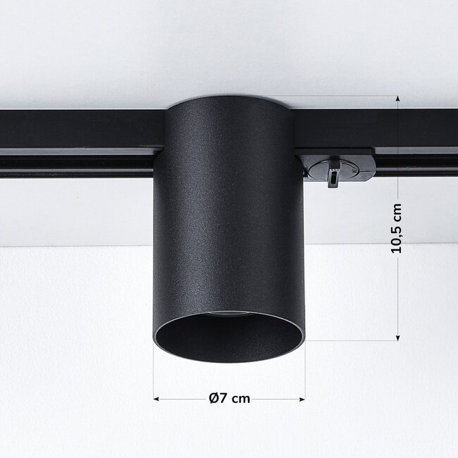 1.5-metre single-phase track lighting system with Zylox spotlights - black