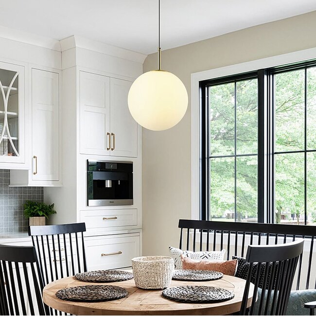 pendant light Signe - gold with opal glass and 3-step dimmable LED