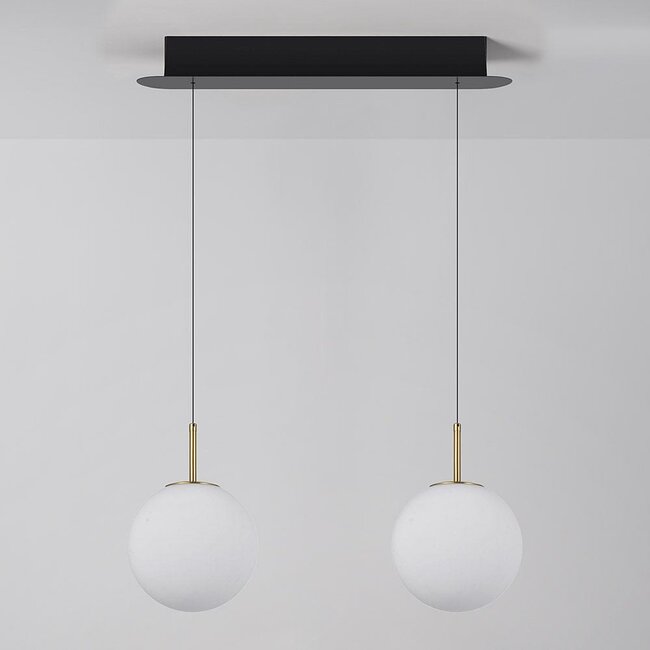 pendant light Svea - gold with opal glass and 3-step dimmable LED