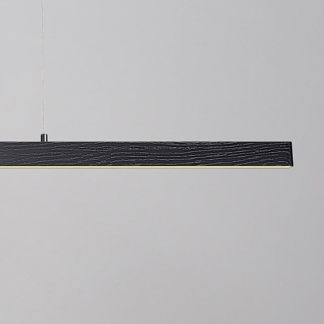 pendant light Andre - black with wood pattern and 3-step dimmable LED