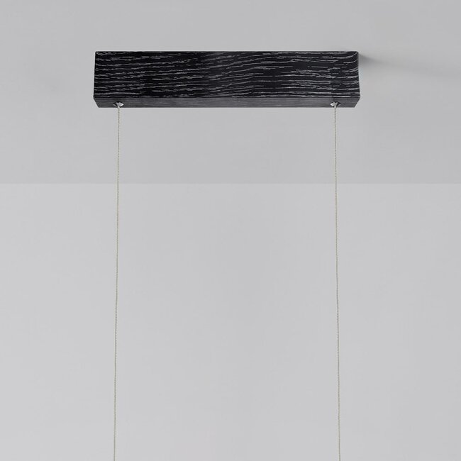 pendant light Andre - black with wood pattern and 3-step dimmable LED