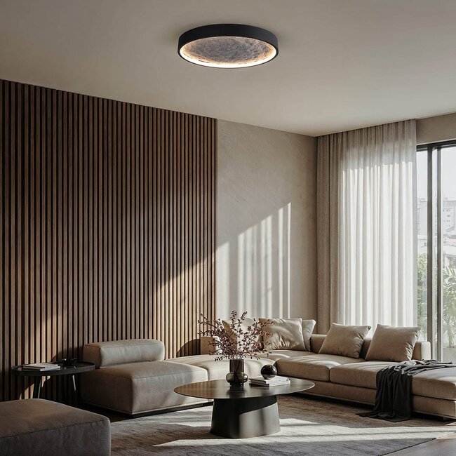 ceiling light Cercul 3-step dimmable - black and grey stone effect