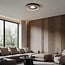 Modern ceiling lamp Cercul black with grey stone effect Ø40 cm, 36W - 3-step dimmable