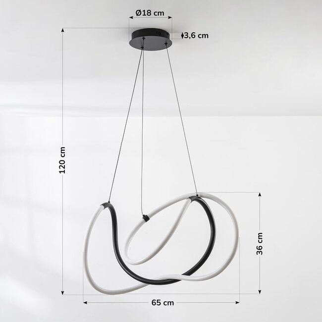 pendant light Lunara 3-step dimmable - black