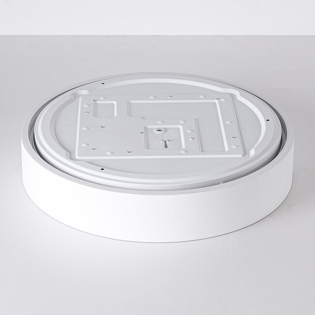 LED ceiling light Larios, 3-step dimmable Ø39 cm - white with wood accent