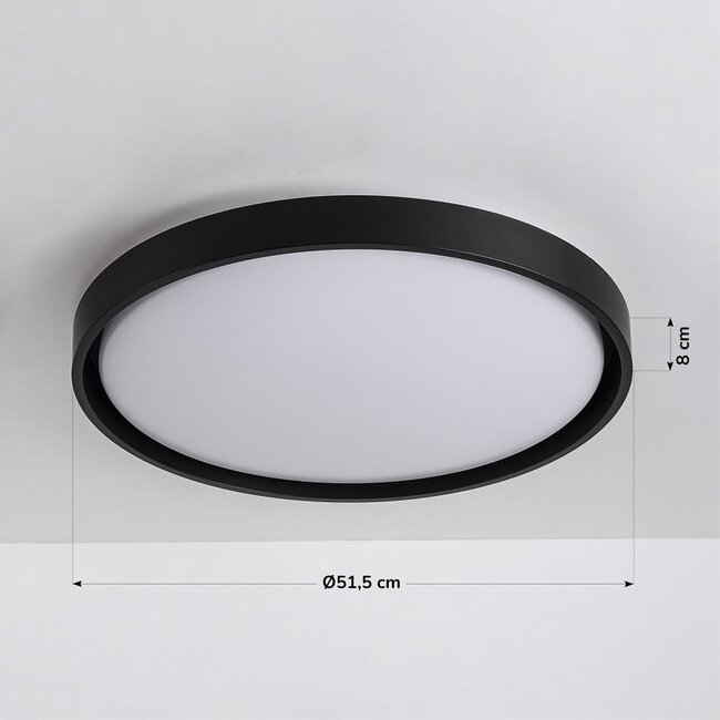 Ceiling lamp Ricardo in black with integrated LED, 3-step dimmable