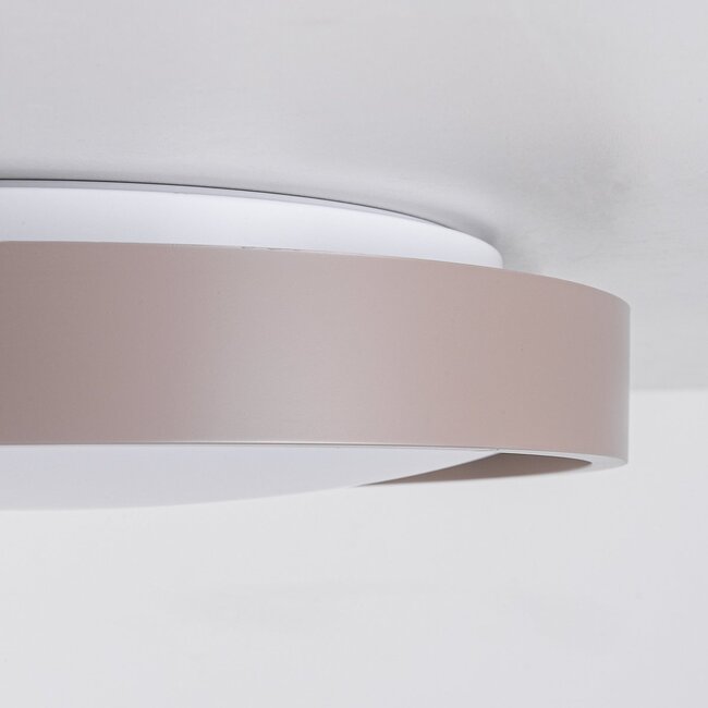 Ceiling lamp Ricardo in taupe with integrated LED, 3-step dimmable, Ø31 cm