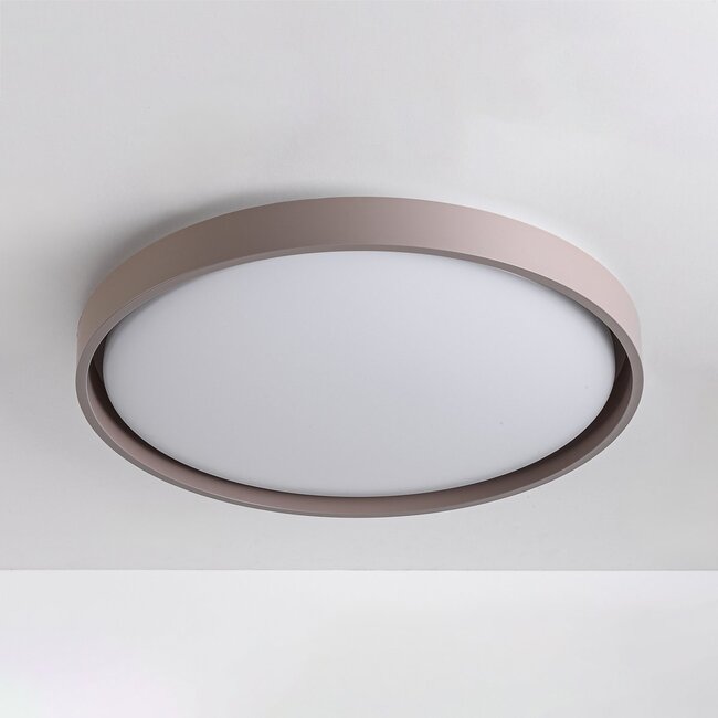 Ceiling lamp Ricardo in taupe with integrated LED, 3-step dimmable, Ø41 cm