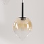 Modern pendant light Drop with amber glass and integrated LED, 3-step dimmable
