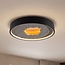 ceiling light Cercul Ø40 cm - black with grey stone and gold-leaf effects, 3-step dimmable