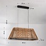 3-step dimmable pendant light Selara - woven shade in natural rope