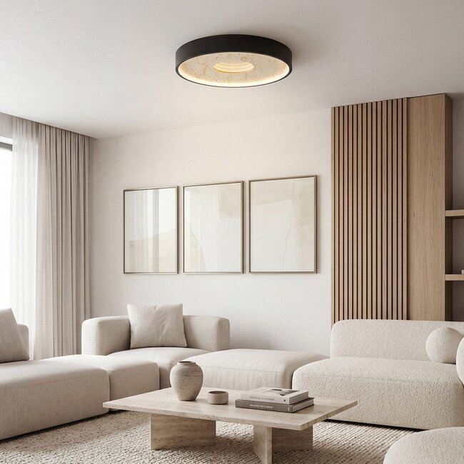 Ceiling lamp Phobos 3-step dimmable LED in black and beige