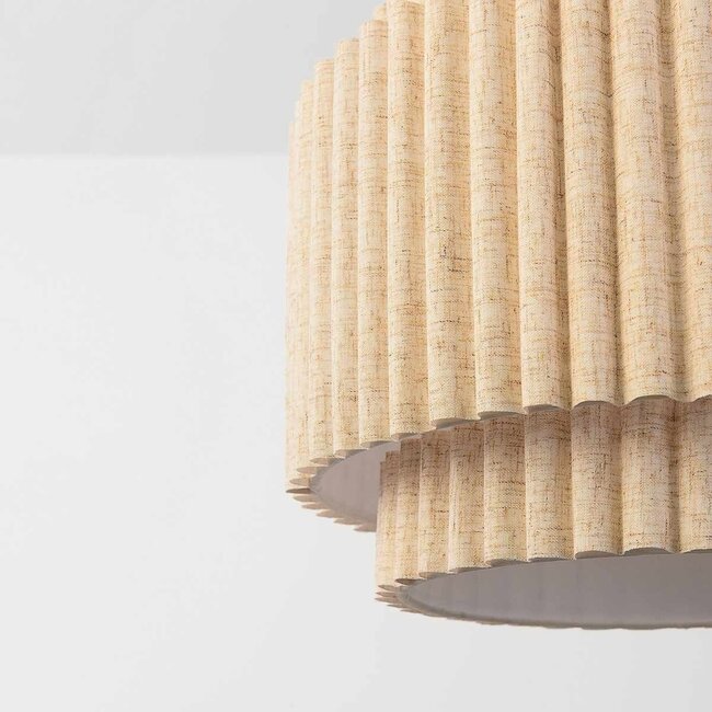 Pendant light Saven with layered linen shade