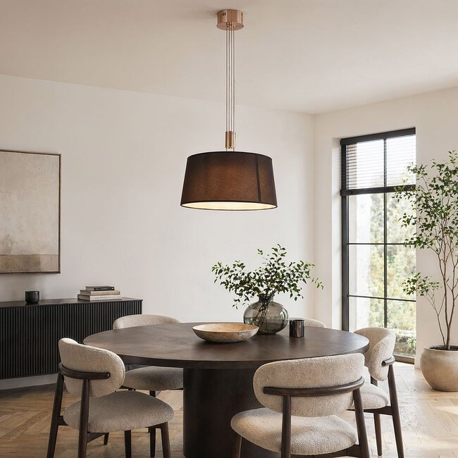 Modern Hazel pendant lamp with 3-step dimmable LEDs - satin nickel