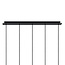 5-light pendant light Texas - matt black and smoked glass