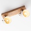 2-light wooden ceiling light Flint - natural and white