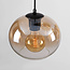 6-light pendant lamp Opale with amber ombre glass