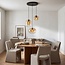 3-light pendant lamp Olare with amber ombre glass