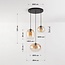 3-light pendant lamp Olare with amber ombre glass