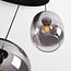 6-light pendant lamp Opale with smoked ombre glass