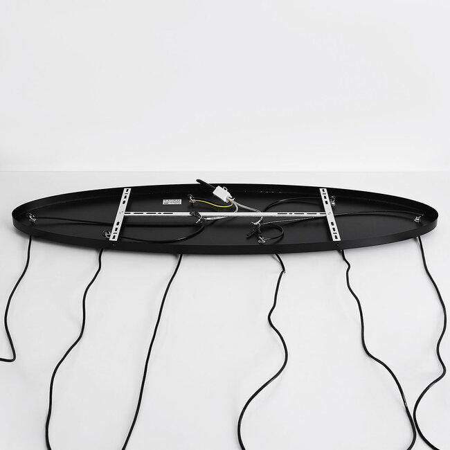 6-light pendant light Opale with smoked ombre glass