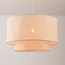 Pendant light Cavallo 2-layer with linen shade - beige