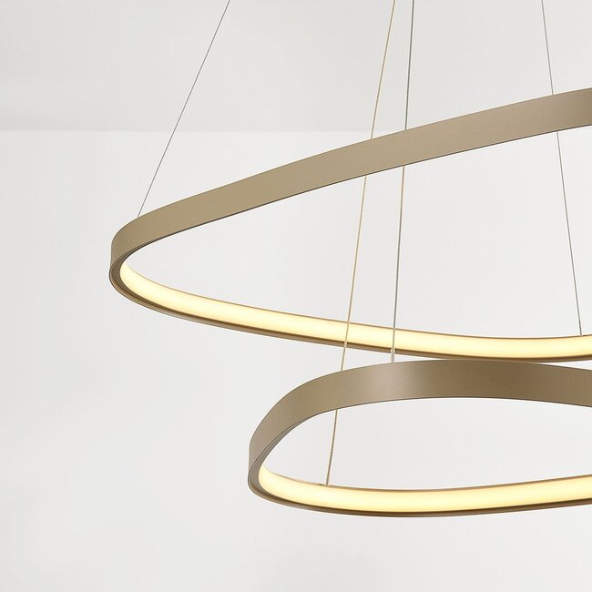 Design pendant light Nivara with integrated LED, 3-step dimmable - sand beige