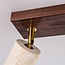 Ceiling lamp Cerno with 3 rotatable travertine (natural stone) spotlights and wood look