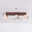 Ceiling lamp Cerno with 3 rotatable travertine (natural stone) spotlights and wood look