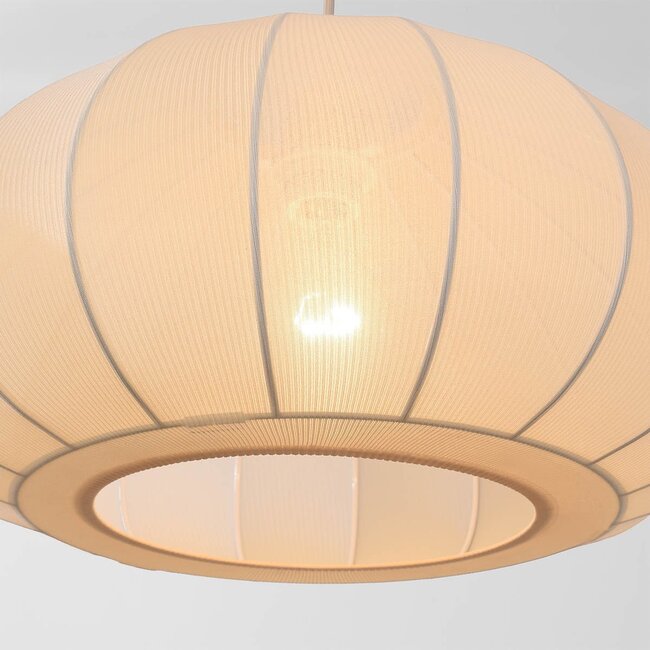 Mesh 1-light pendant light - beige fabric