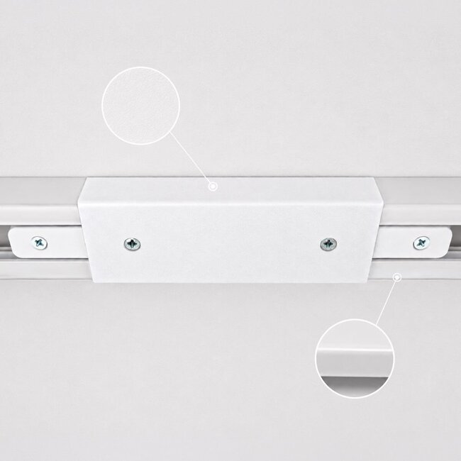 Double-sided centre feed connection block for 1-phase track, white
