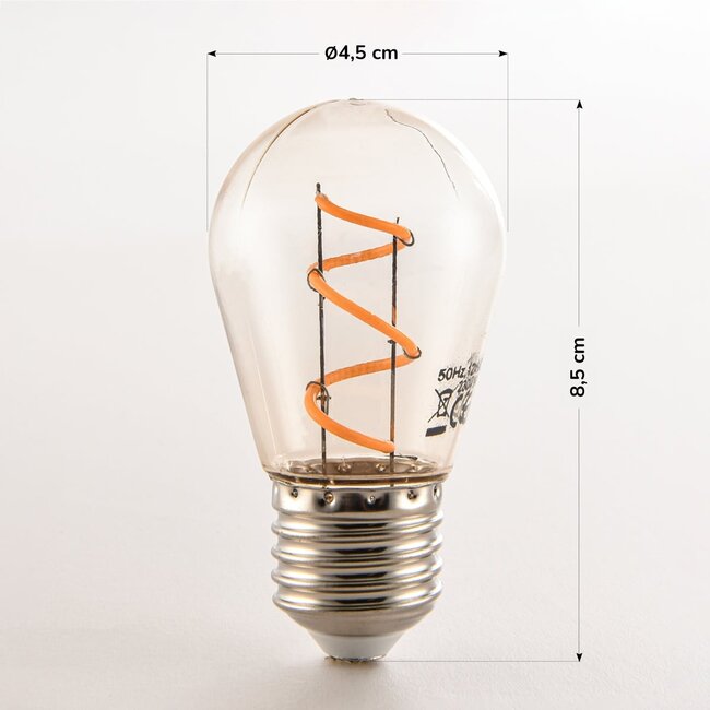 A45 Dimmable LED filament bulb amber 3W (2200K)