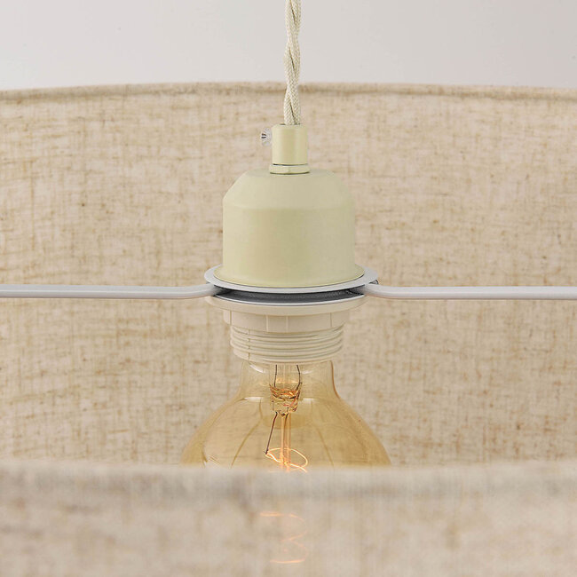Pendant light Cavallo 2-layer with linen shade - beige