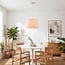 Linen pendant lamp Calero in off-white