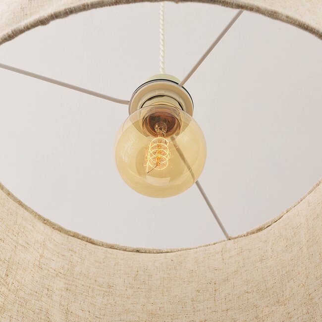 Linen pendant lamp Calero in off-white