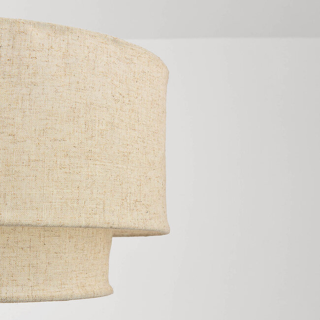 Linen pendant lamp Cavallo 2-layer in off-white